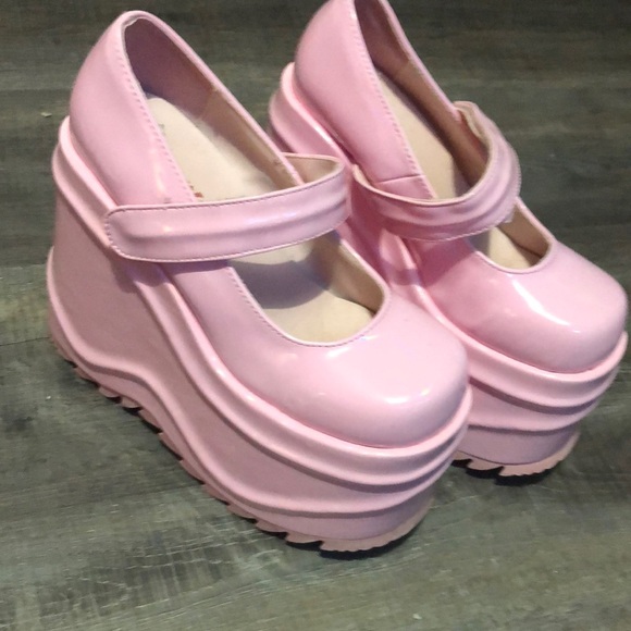 Pink Platform Mary Jane Shoes
